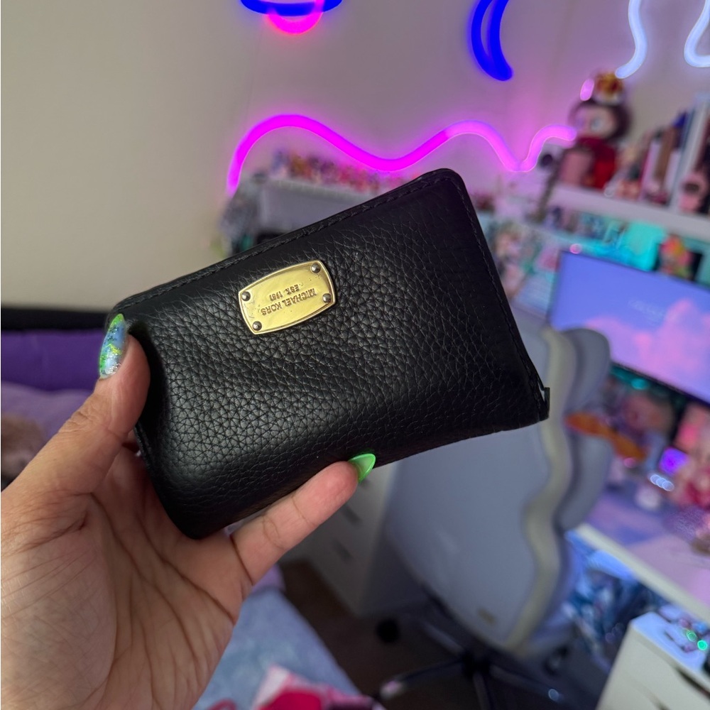 Michael Kors Black Pebbled Leather Wallet